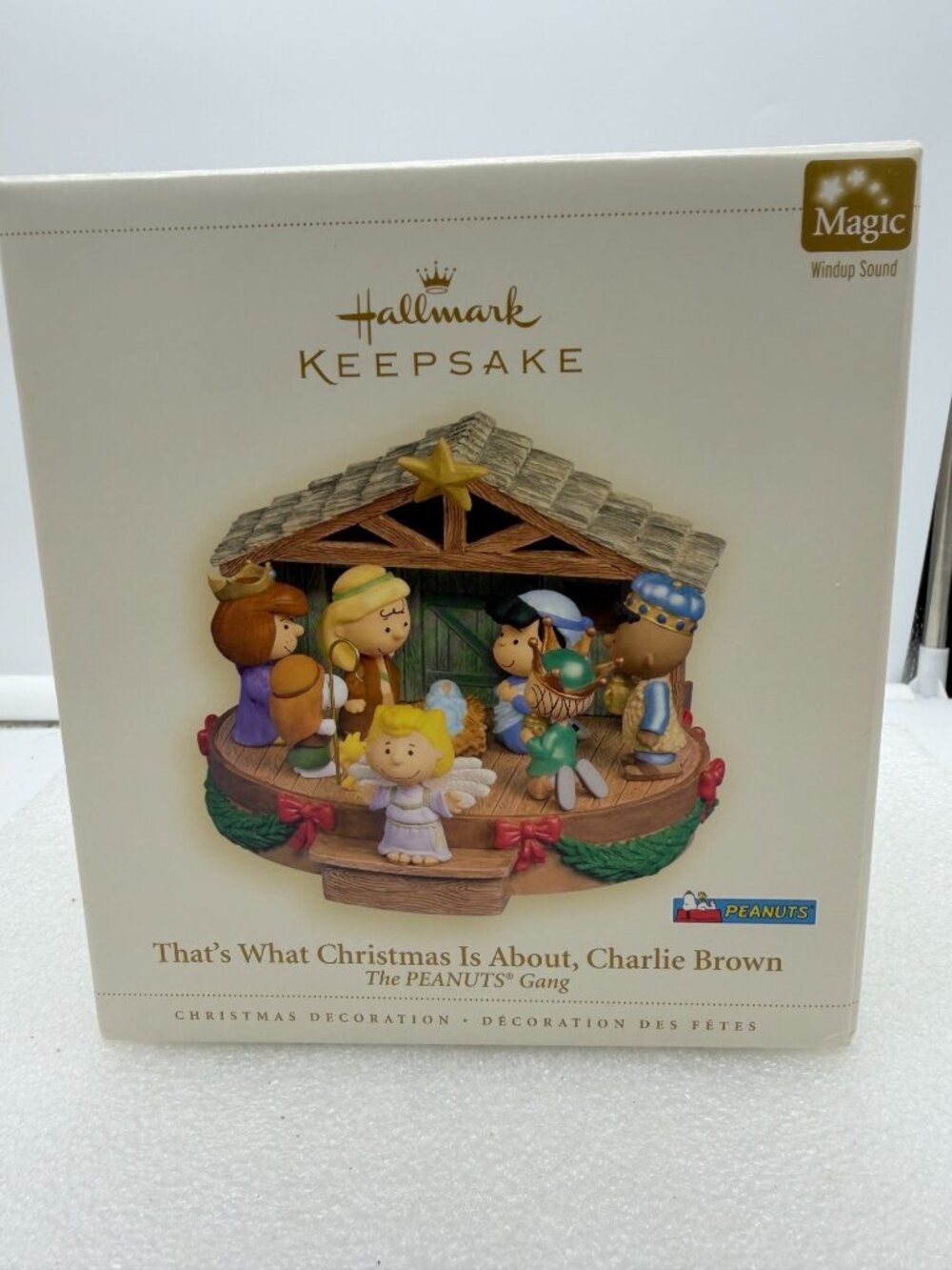 Hallmark Keepsake Magic Sound Christmas Nativity Decoration Peanuts Gang-AS IS